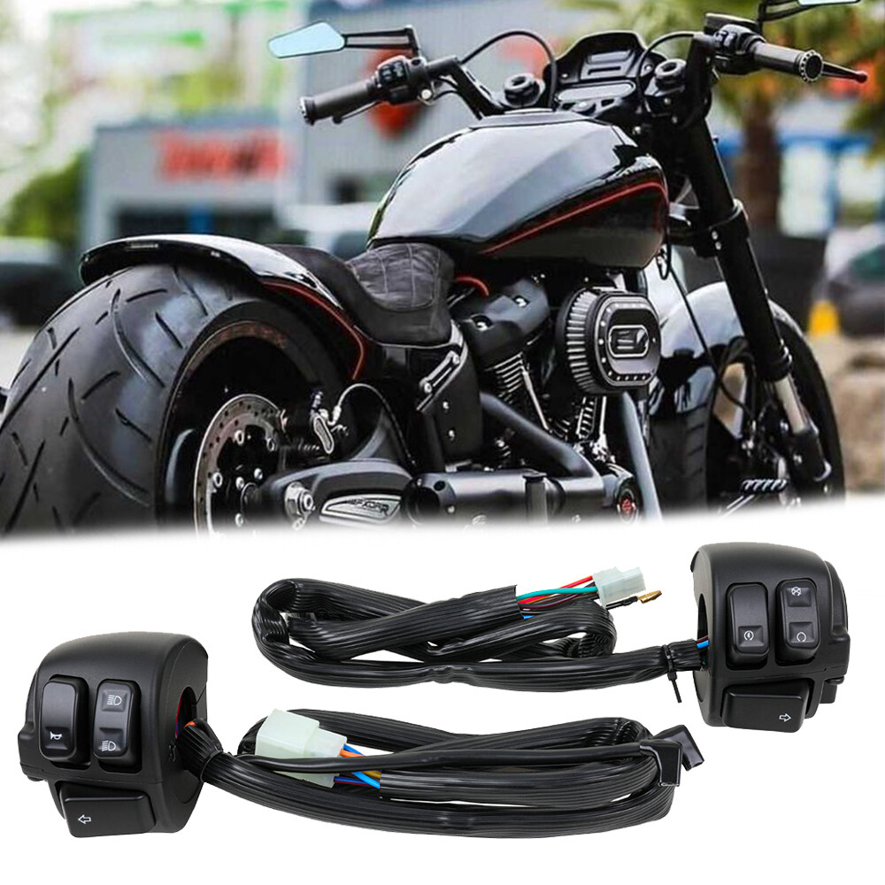 1" Motorbike Handlebar Control Switch For Harley Road King Glide Softail Dyna