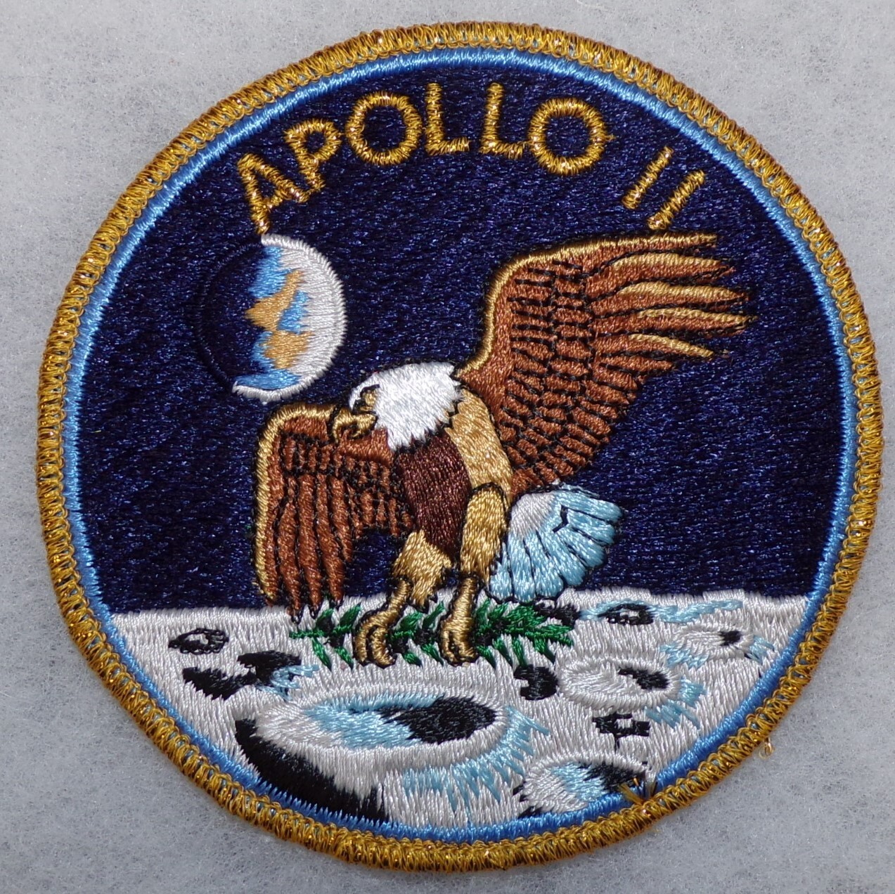 Commemorative USA NASA Apollo 11 Space Flight Embroidered Patch Vintage