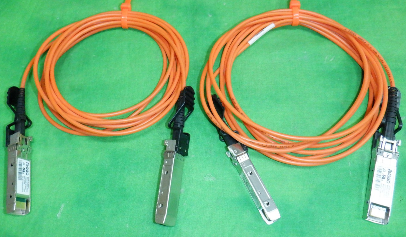 Avago AFBR-2CAR03Z  10G SFP+ Active Optical Fiber 850nm 3m Cable    LOT OF 2