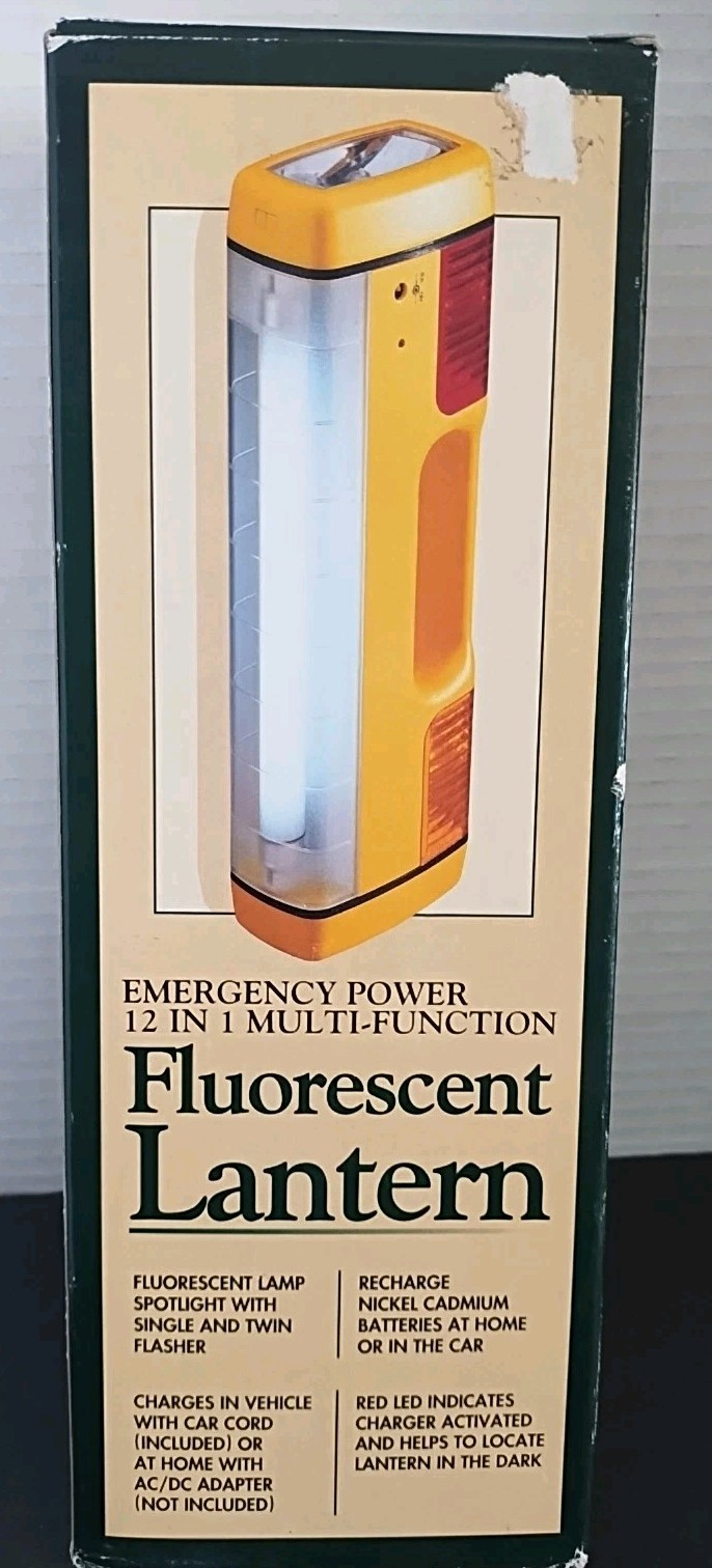Johnlite 12-In-1 Multi-Use Fluorescent Lanter Flasher Spotlight New VTG