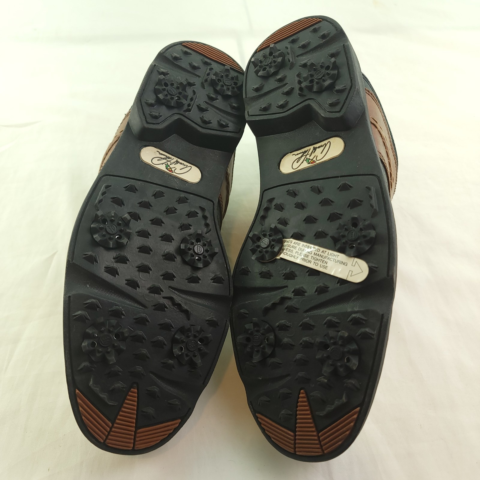Mens Arnold Palmer White Tan Size 9 Golf Shoes
