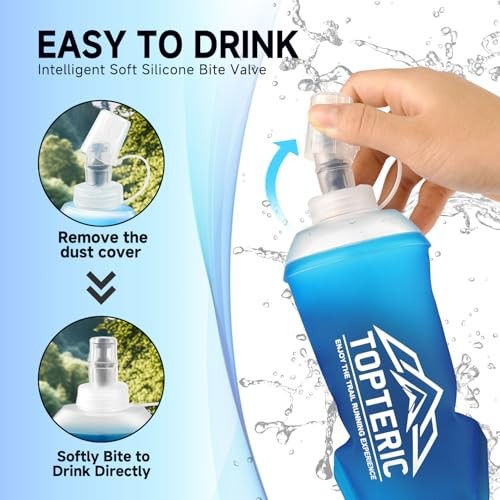 Collapsible Soft Flask Water Bottle, TPU Soft Folding Flexible Water 150ml