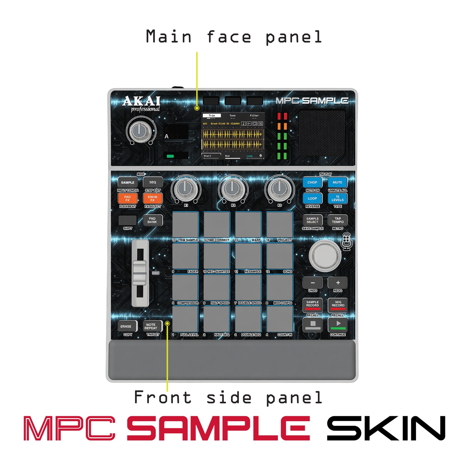 Akai MPC Sample Skin / Electric Blue
