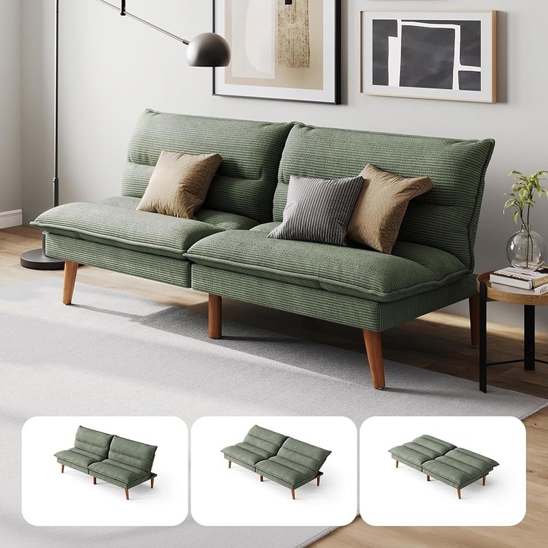 3-in-1 Multifunctional Futon Sofa Bed Adjustable Recliner Loveseat Comfort Couch
