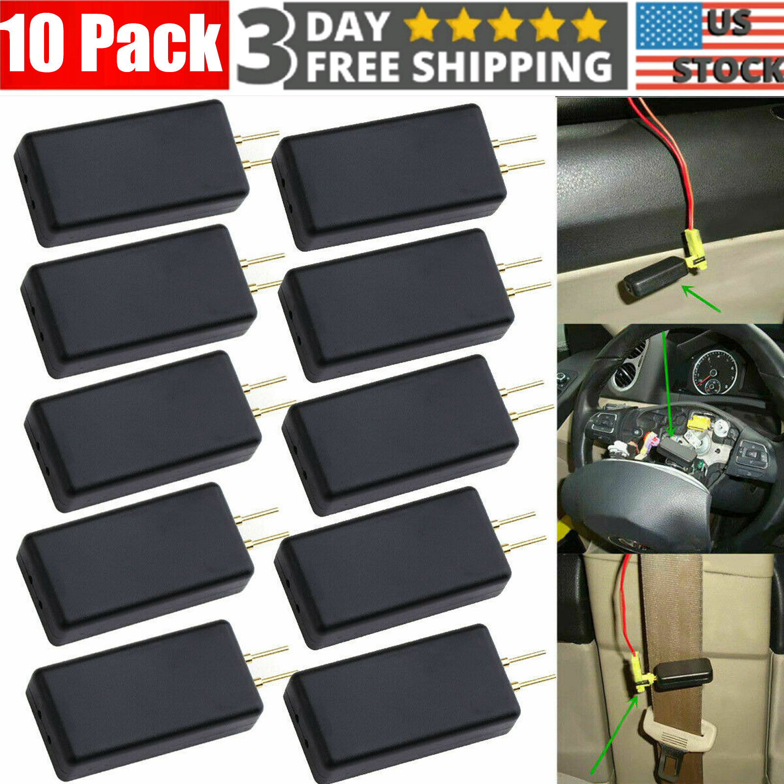 10PCS Car Simulator Emulator SRS Resistor Bypass Fault Finding Diagnostic Tools