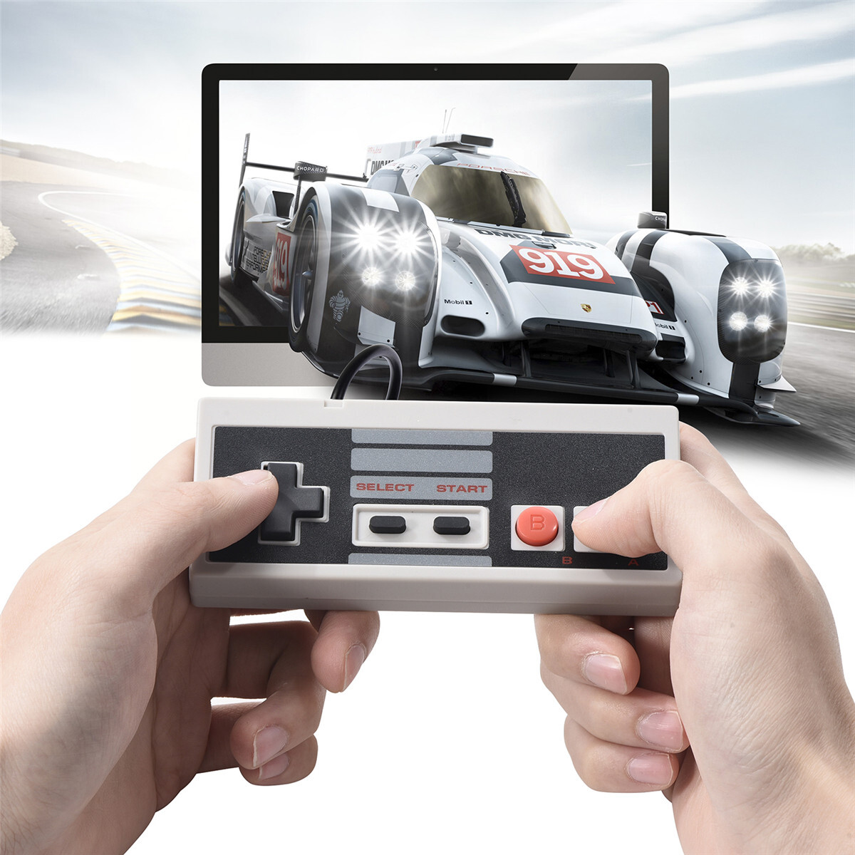 Wireless USB Nes PC Controller Gamepad Rechargeable Remote for Windows PC MAC