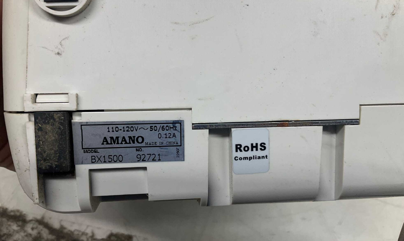 Amano Bx-1500 Time Recorder Electronic Dot Matrix