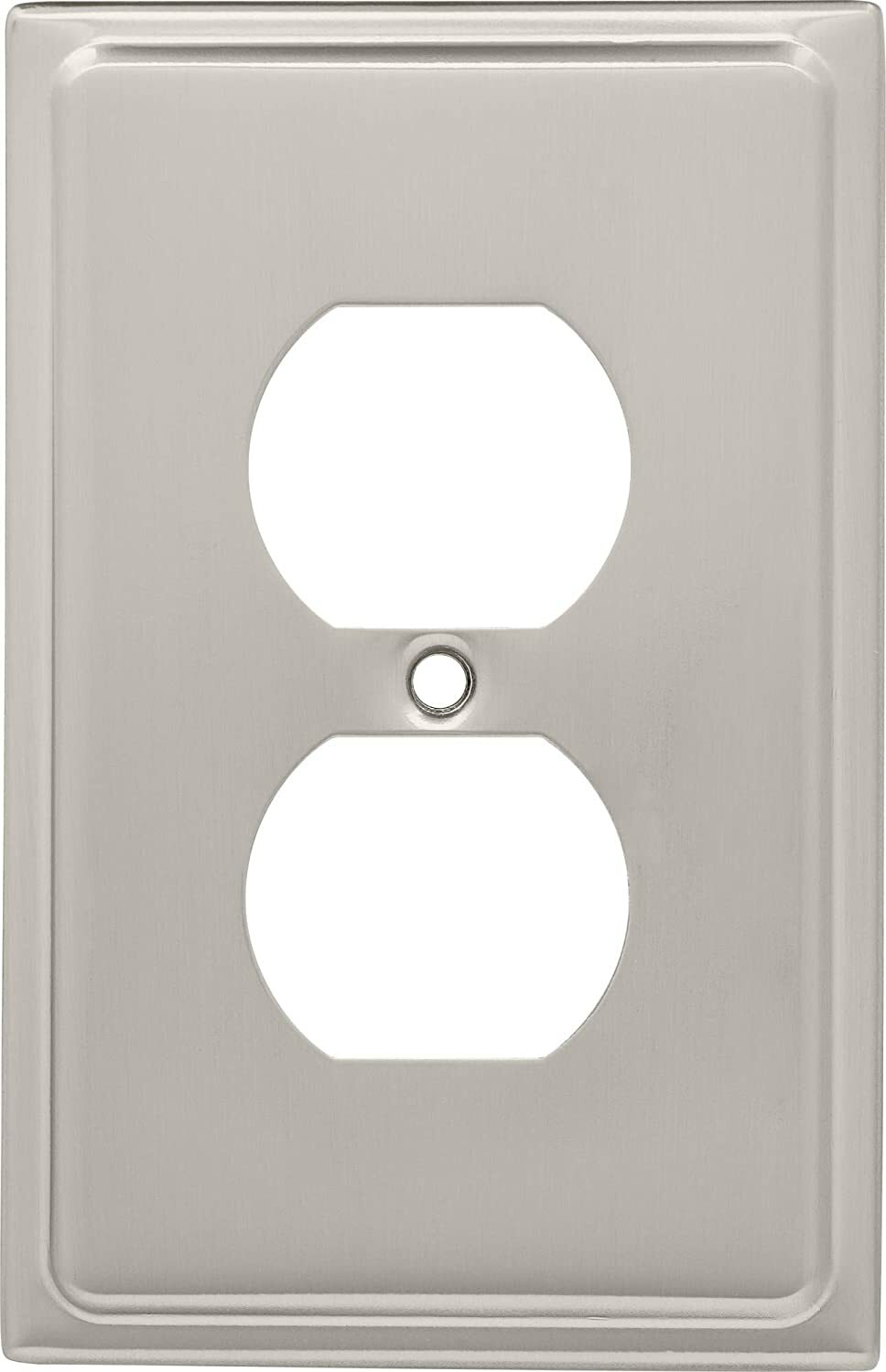 Nickel Duplex Wall Plate Outlet Plate Cover