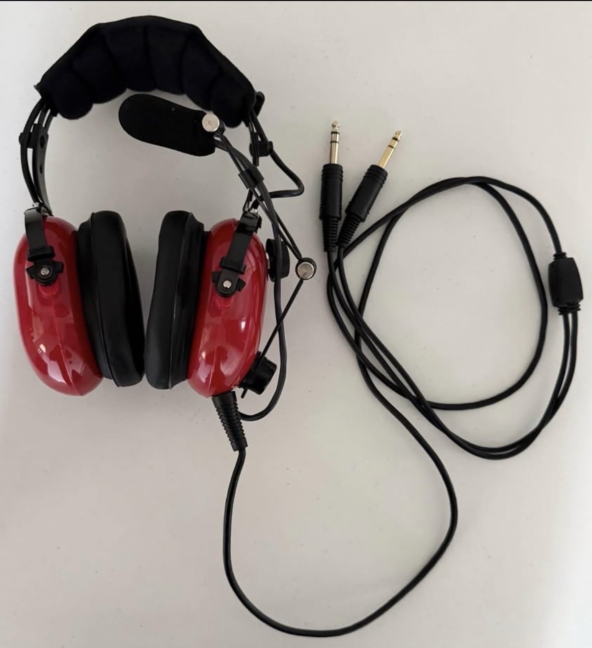 RED BARON C-40-10 SOFTCOMM AVIATION HEADSET DUAL PLUG HEADPHONES