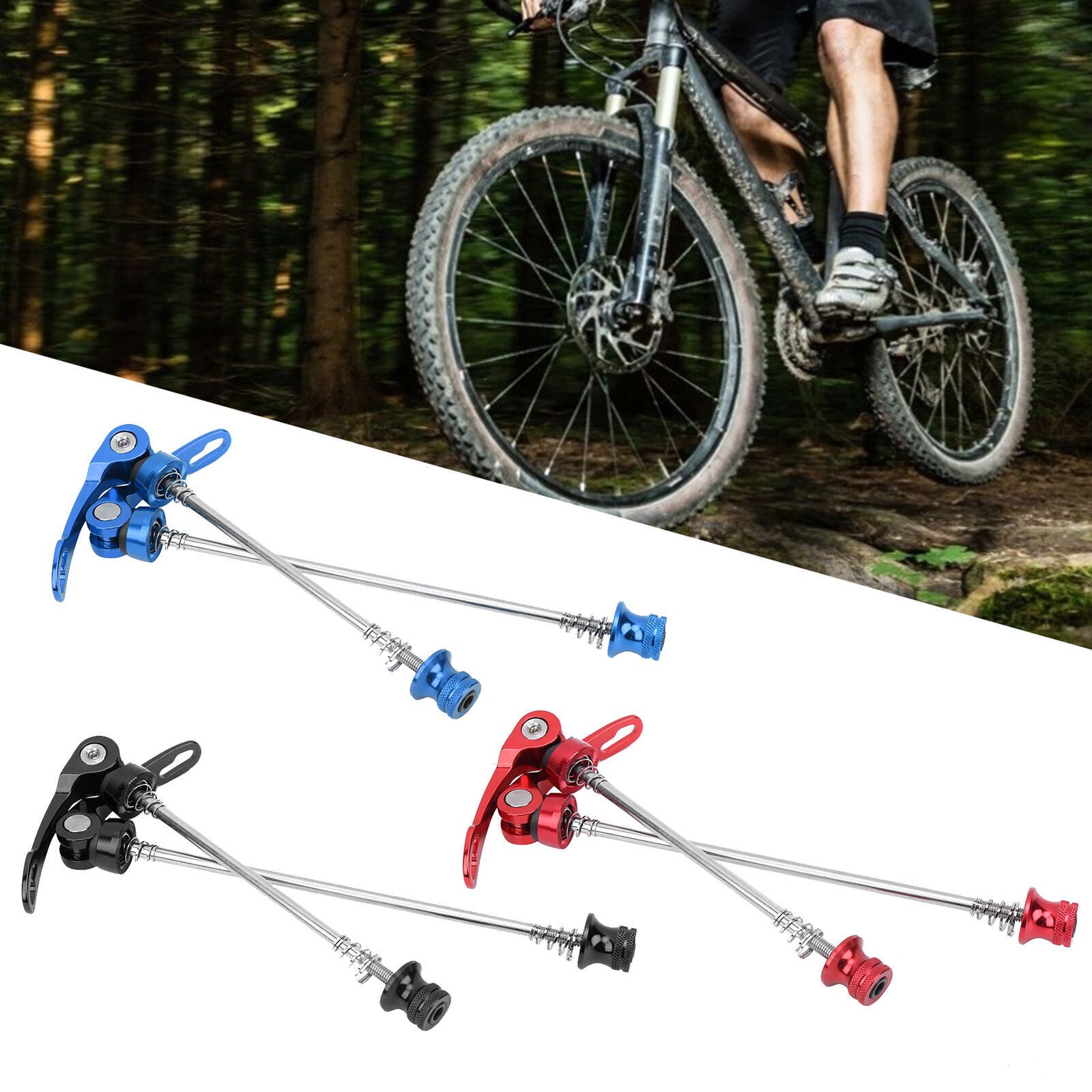 2Pcs Bicycle Wheel Hub Skewers Mountain Bike Road Bike Axle Quick Release Skewer