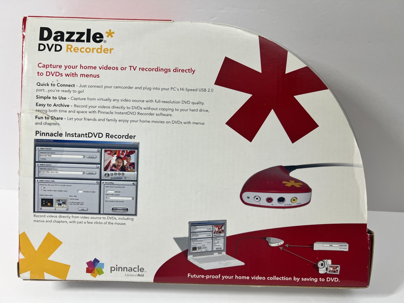 Pinnacle Dazzle DVD Recorder Video Capture Device Excellent Condition