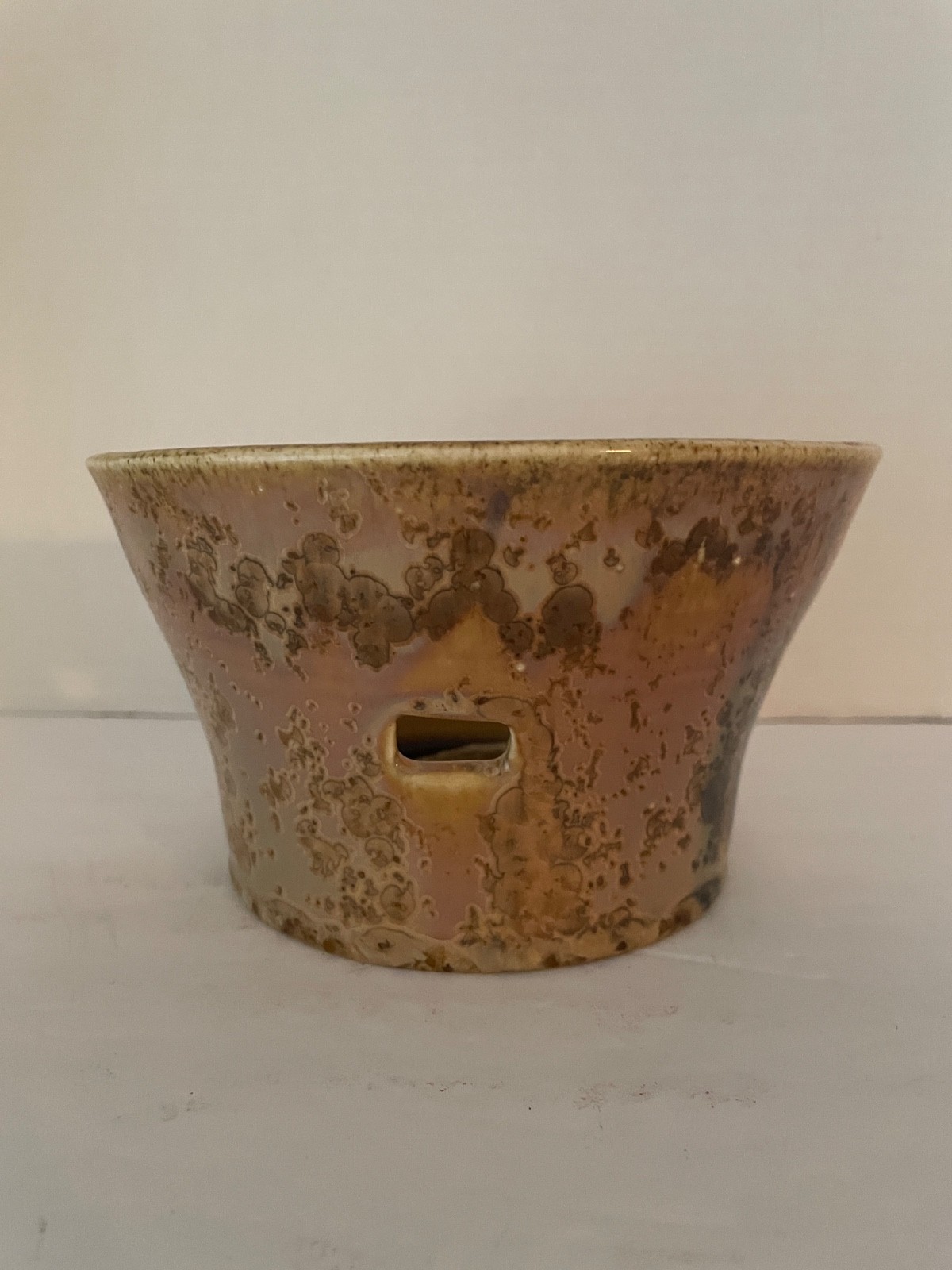 Herb Stripper Pottery Bowl Studio Pottery Wave Shape Glazed Marbled Kitchen Tool