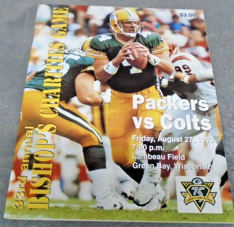 1993 PRO FOOTBALL NFL GAMEDAY MAGAZINE GREEN BAY PACKERS VS INDIANAPOLIS COLTS