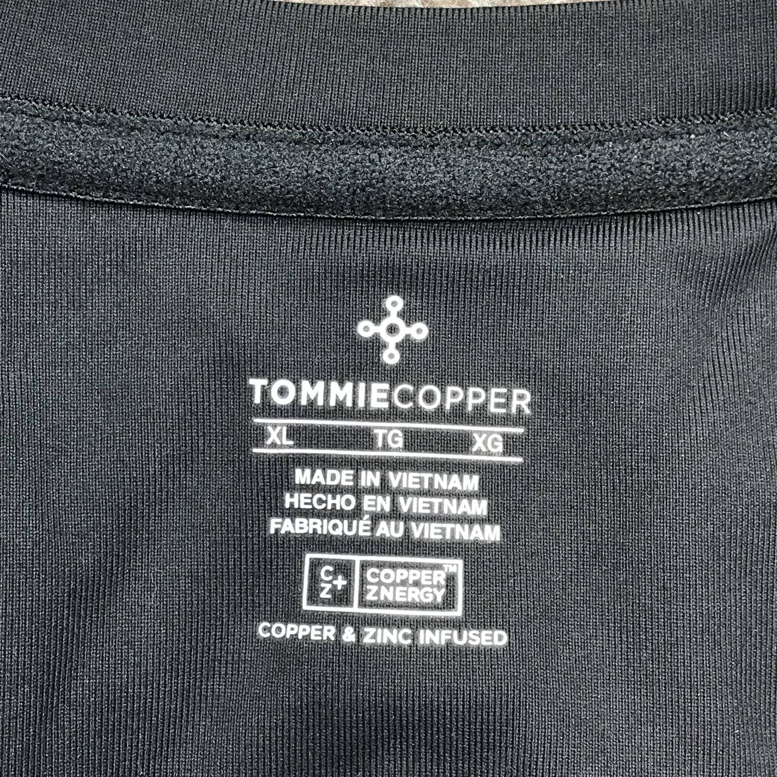 Tommie Copper Womens XL Back Support Compression Short Sleeve Shirt Black Zip