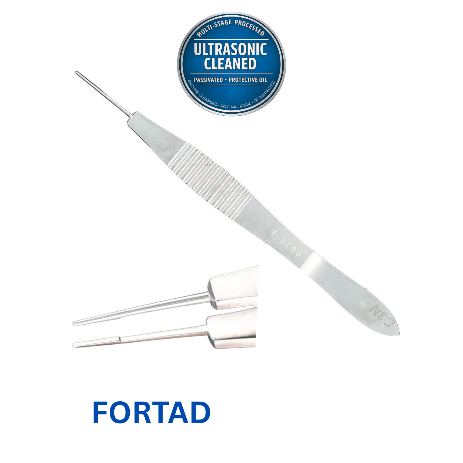 Fortrad E4-5240 Clayman Holding Forceps 4" - Ultrasonically Cleaned