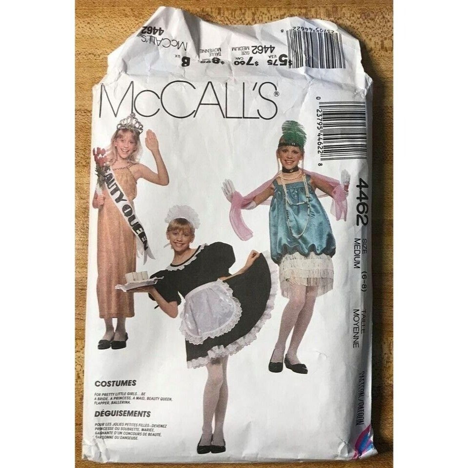 #4462 McCalls girlsmaid,princess, bride,  costume sewing pattern 6-8