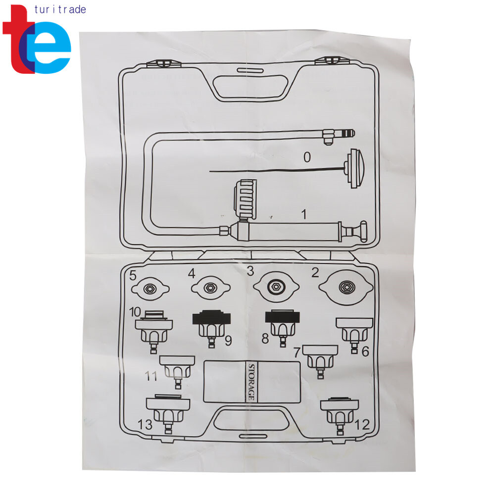 14Pcs Coolant Radiator Pressure Tester & Cooling System Detector Kit Universal