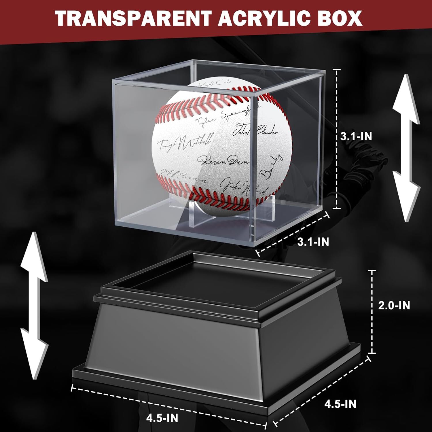 Leffis Baseball Display Case, Holder 1P Clear