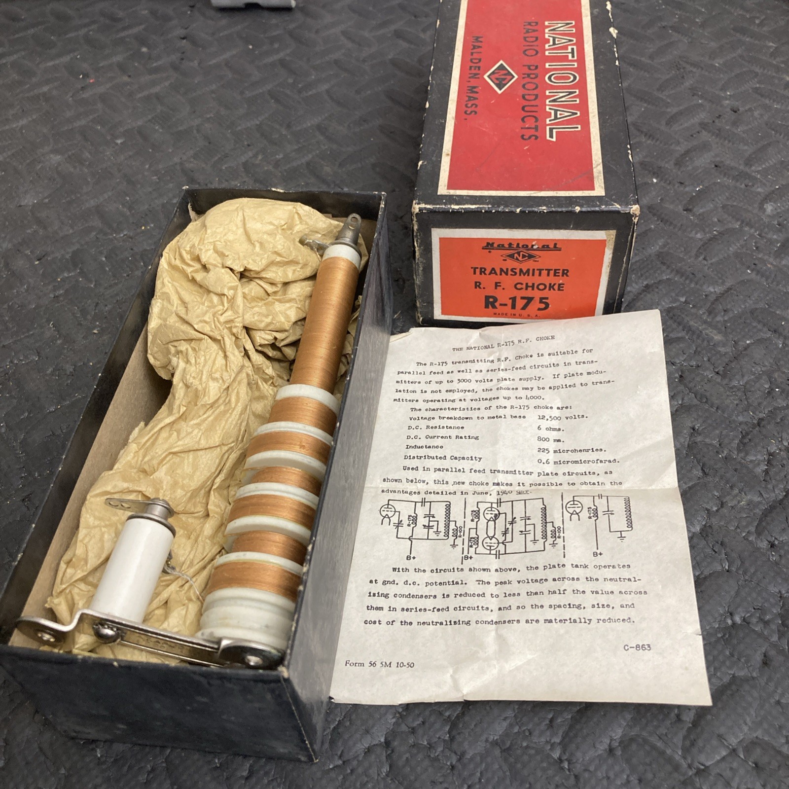NOS Vintage NRP National Radio Products R-175A Transmitter R.F. Choke