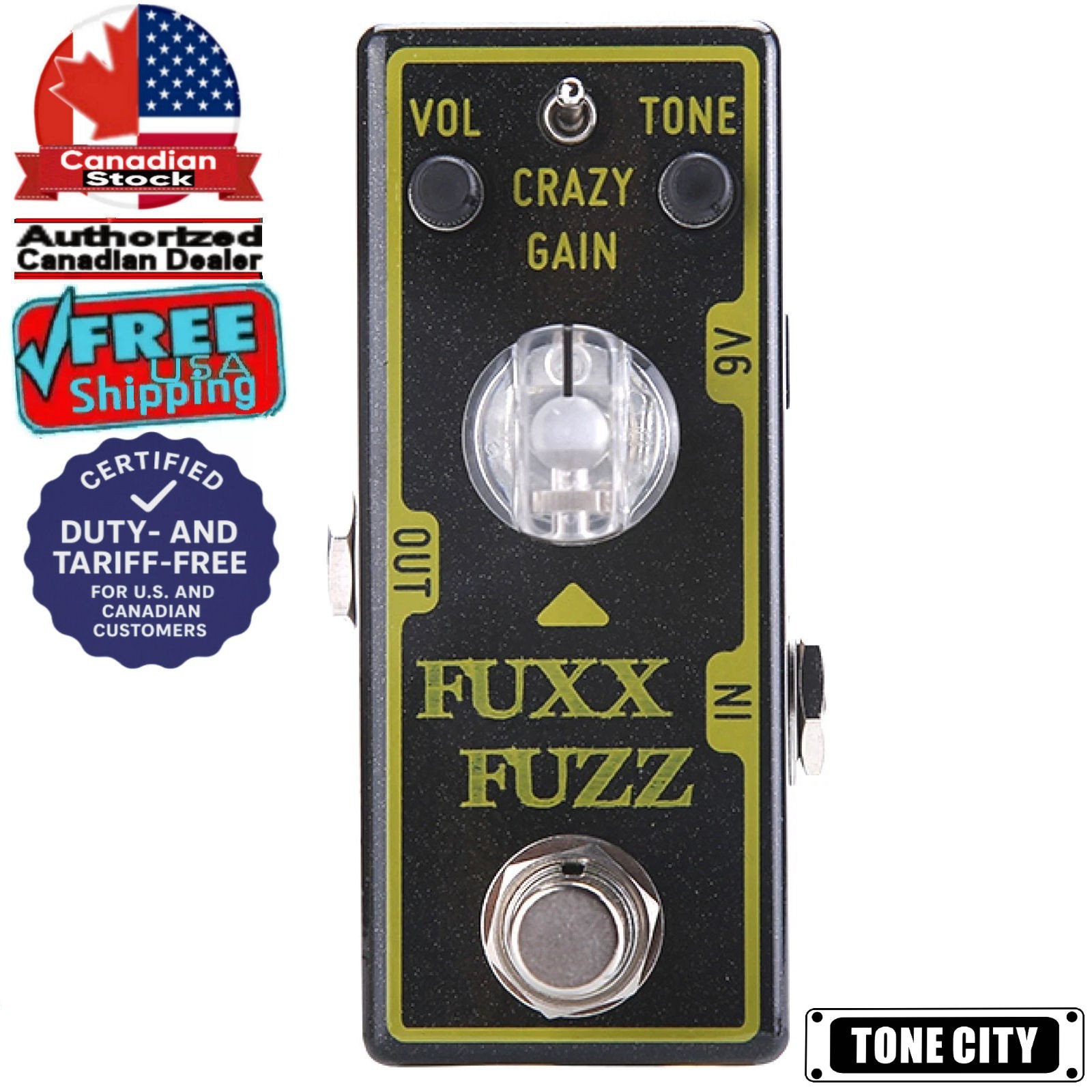 Tone City Fuxx Fuzz Guitar Effect Compact Mini Pedal New! Canadian Stock
