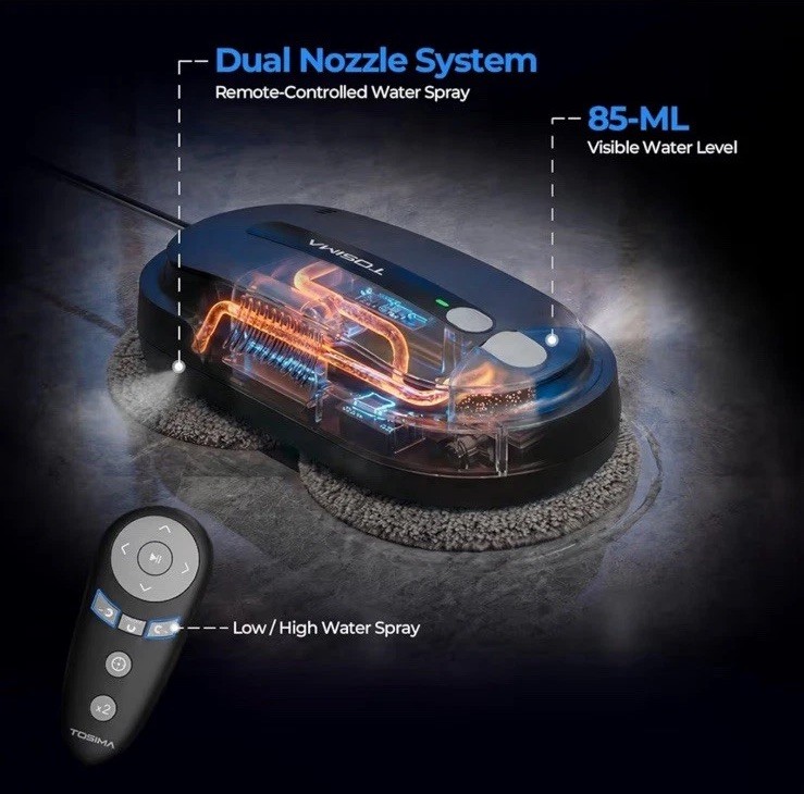 X1 Window Cleaning Robot 6400Pa Smart Variable Suction Dual Spray Remote