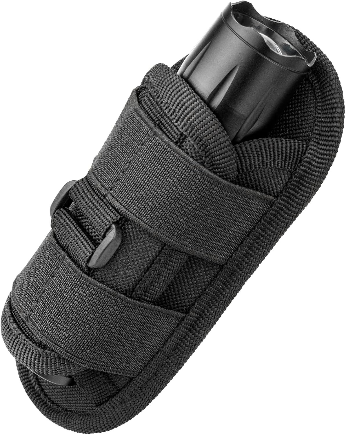 Tactical Flashlight Holster, Rotatable Duty Belt Flashlight Holder, 1000D Nylon