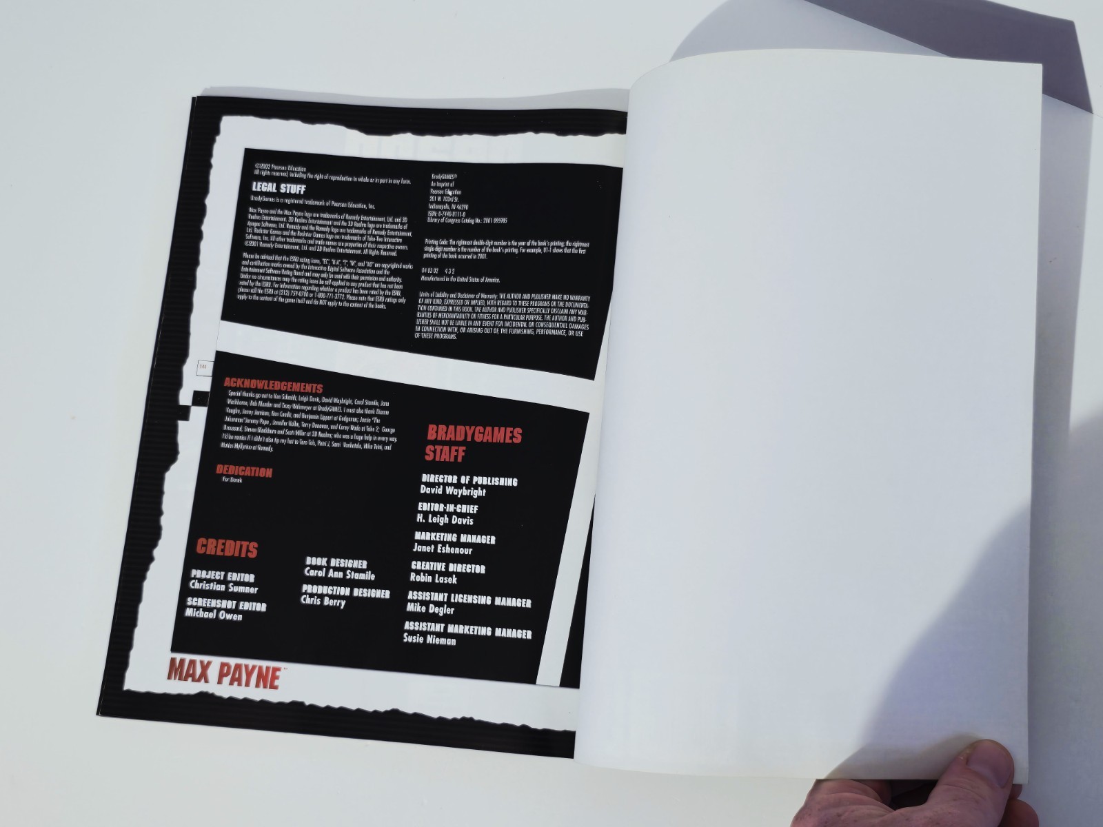 Max Payne Official Strategy Guide BradyGames