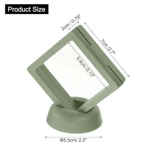 4 Pcs 3D Floating Display Case Floating Frame 2.76 x 2.76 Inch Light Green