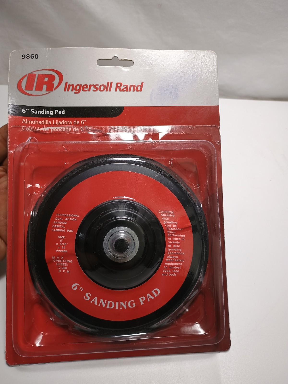 Ingersoll Rand Air Sander, 6in. Sanding Pad 9860