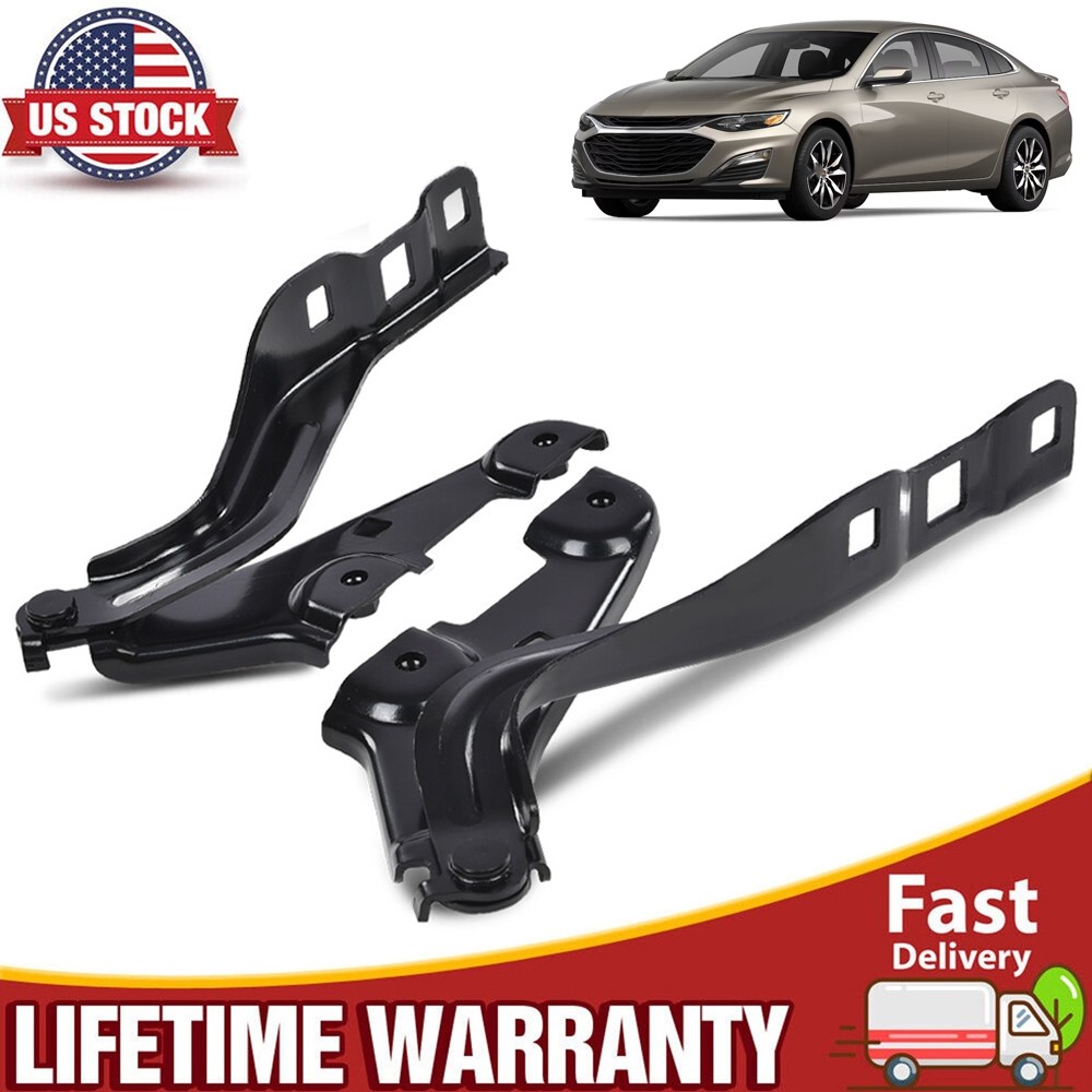 Right +Left Side Hood Hinge Fit For 2016-2022 Chevrolet Malibu Pair Black