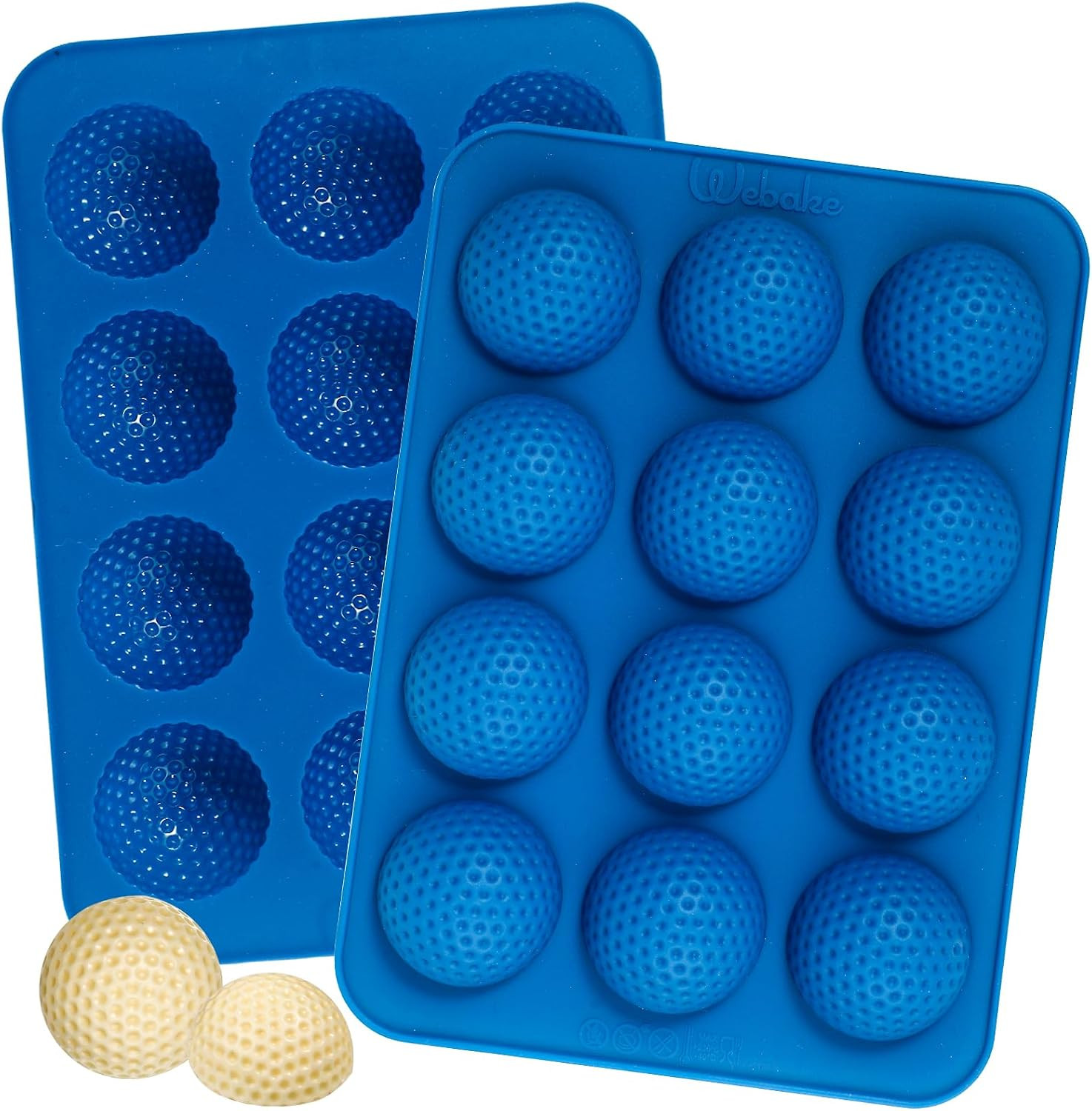 Golf Ball Chocolate Molds, Platinum Silicone Golf Ball Mold 12-Cavity