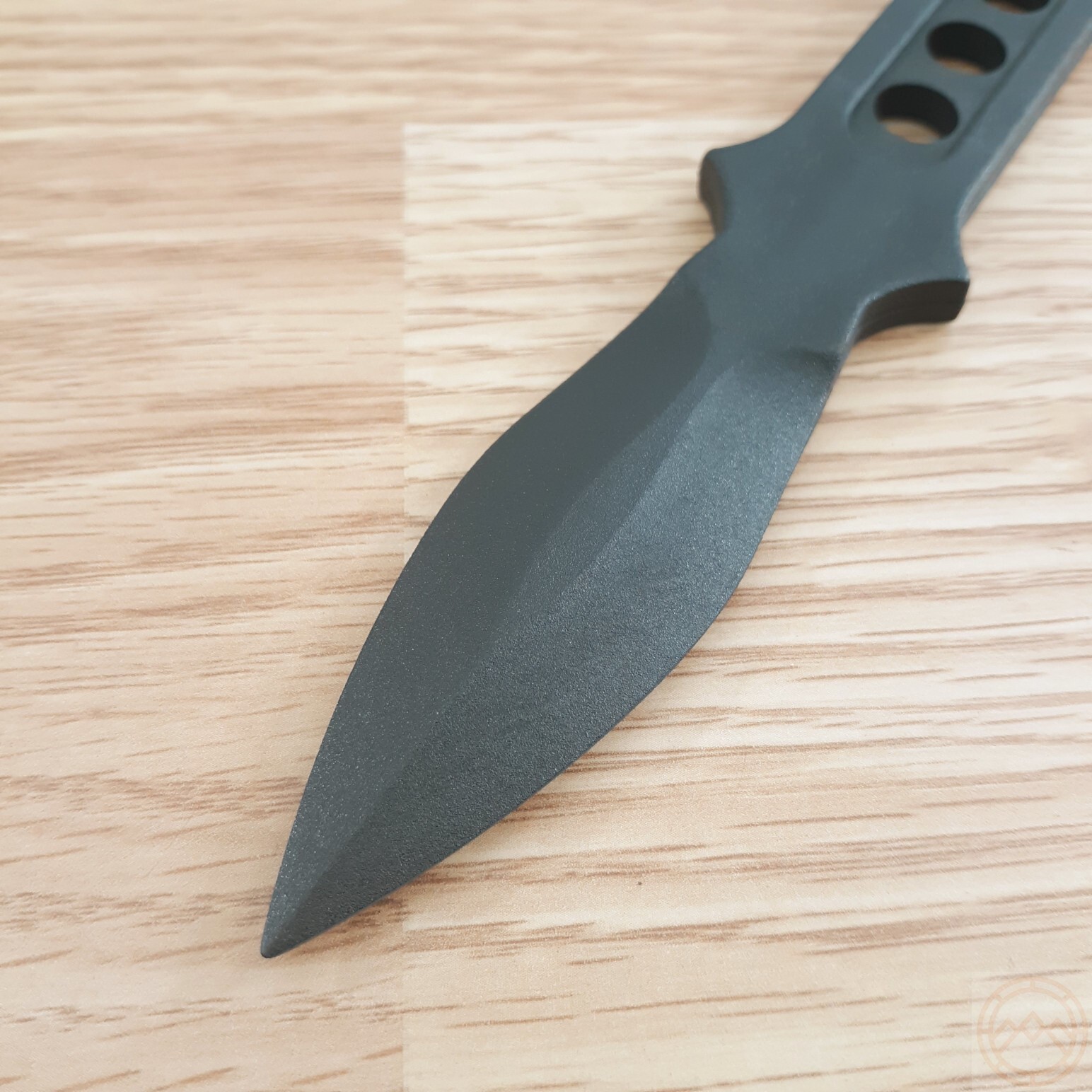 CIA Sticker Fixed Knife 3" Black Polycarbonate One Piece Construction Blade