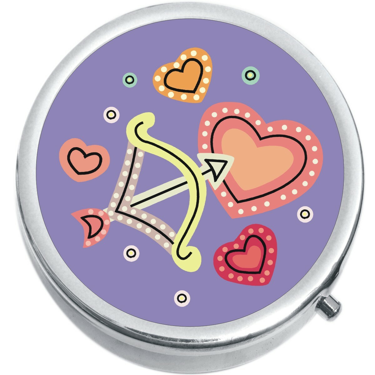 Cupids Arrow And Hearts  Medicine Vitamin Pill Box