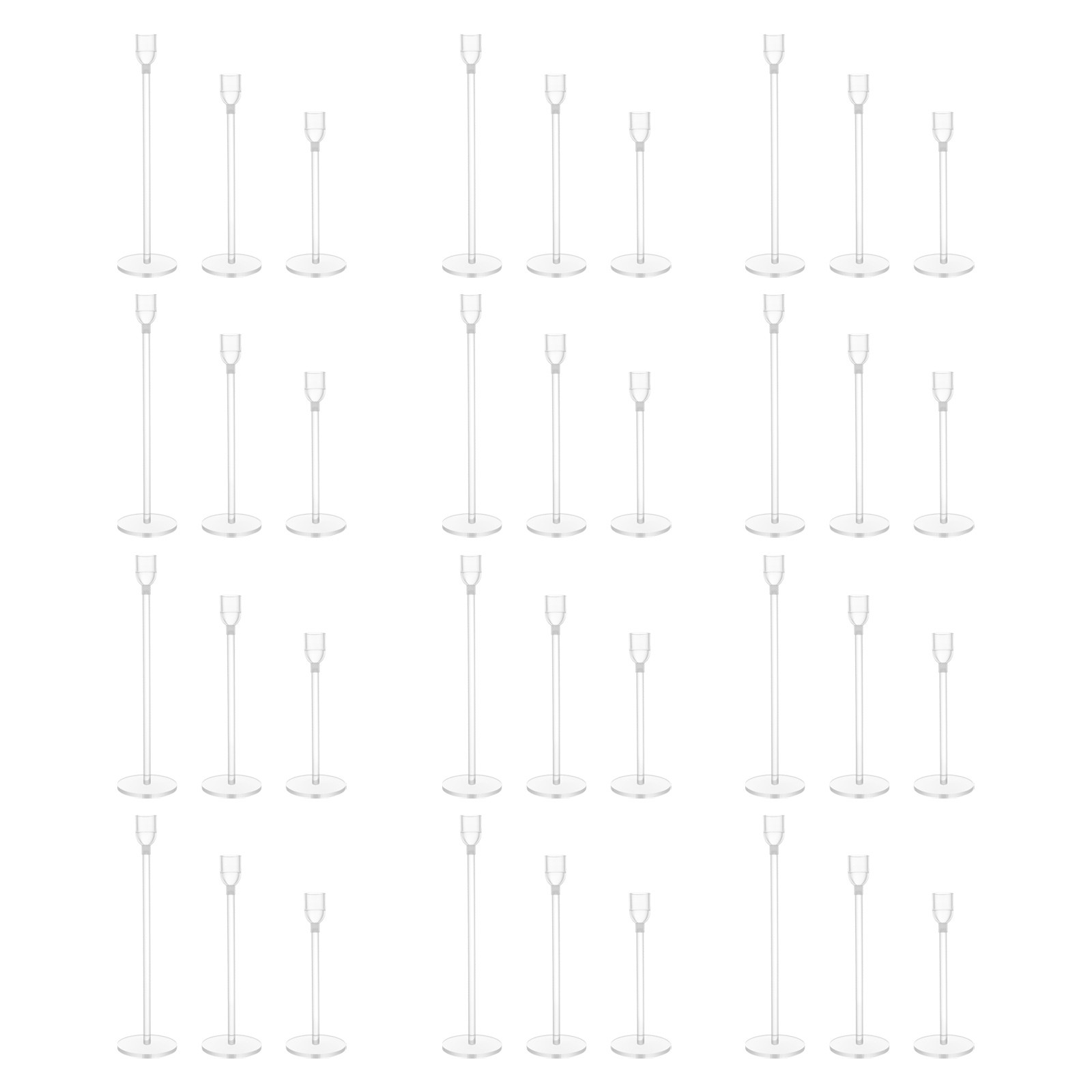 36PCS Acrylic Candlestick Holders, Free Standing Tall Candlestick Holders