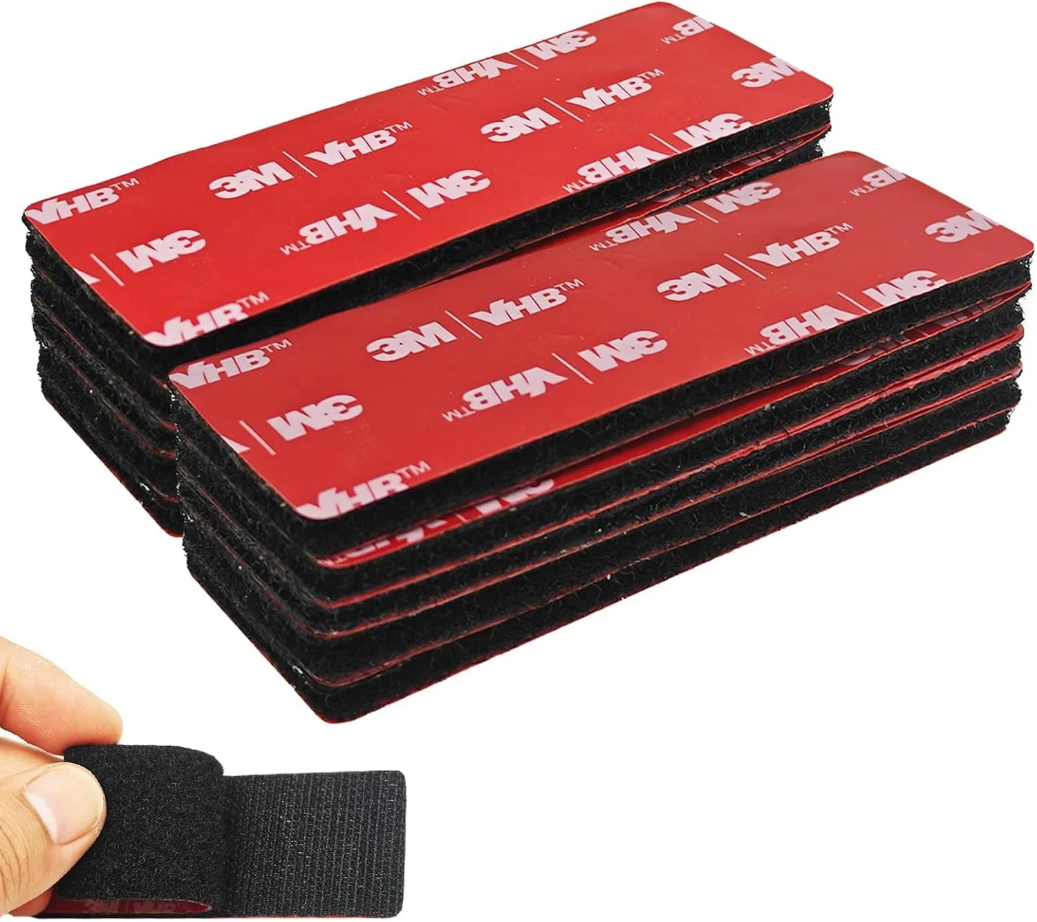 10 Sets Heavy-Duty Adhesive Hook and Loop Strips, 1.2" X 3.2" Heat Resistant Wat