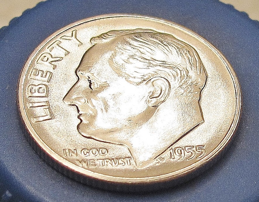 1955 S Rosy Choice/ Gem BU Dime  90% Silver  Blazing Original Luster # 517