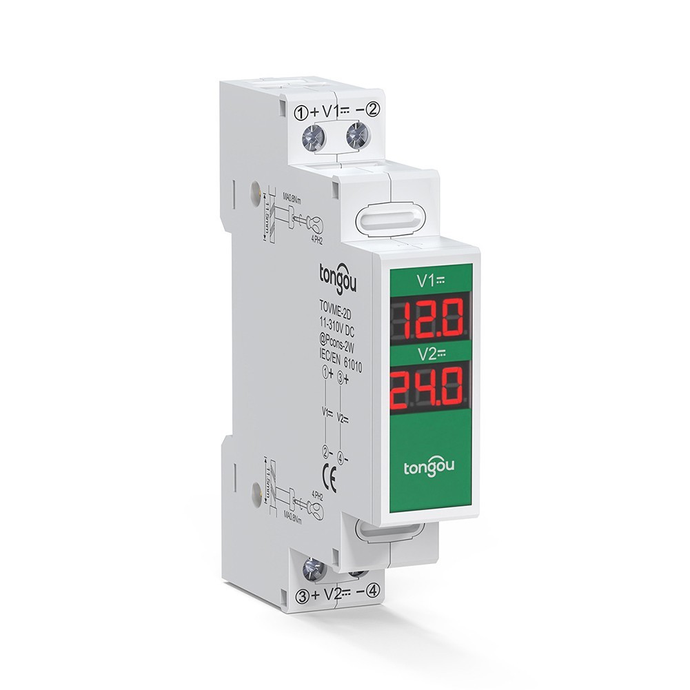 DC Voltage Meter with Real Time Display for Din Rail Mount Applications