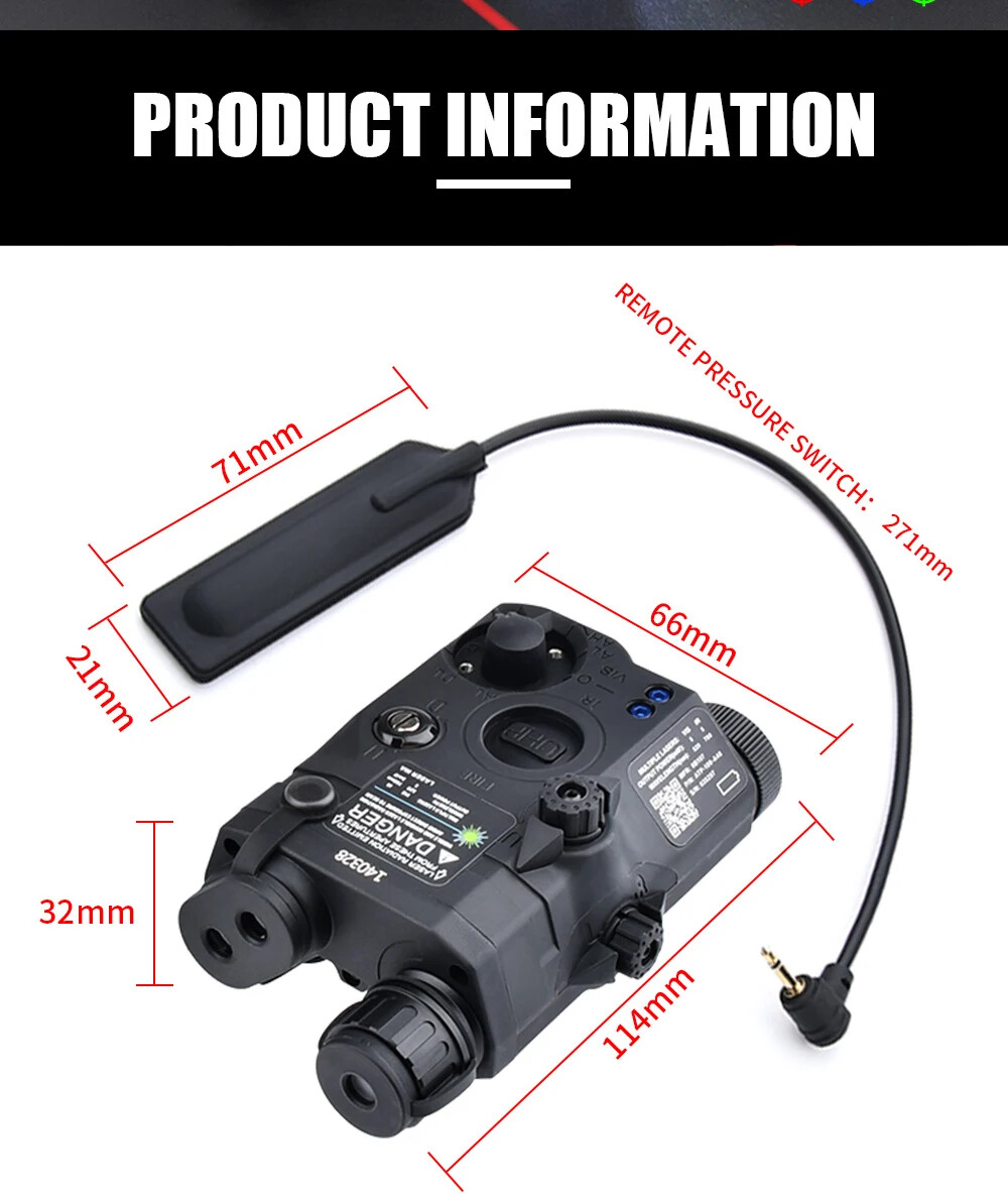 Airsoft UHP PEQ 15 Green Blue Laser Indicator Strobe Flashlight IR Fill Light