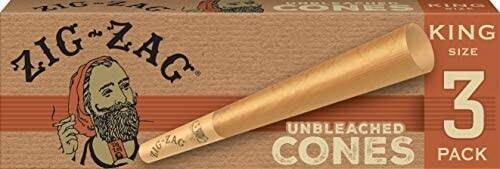 😎FULL BOX ZIG ZAG UNBLEACHED CONES✨KING SIZE✨36 PACKS👀