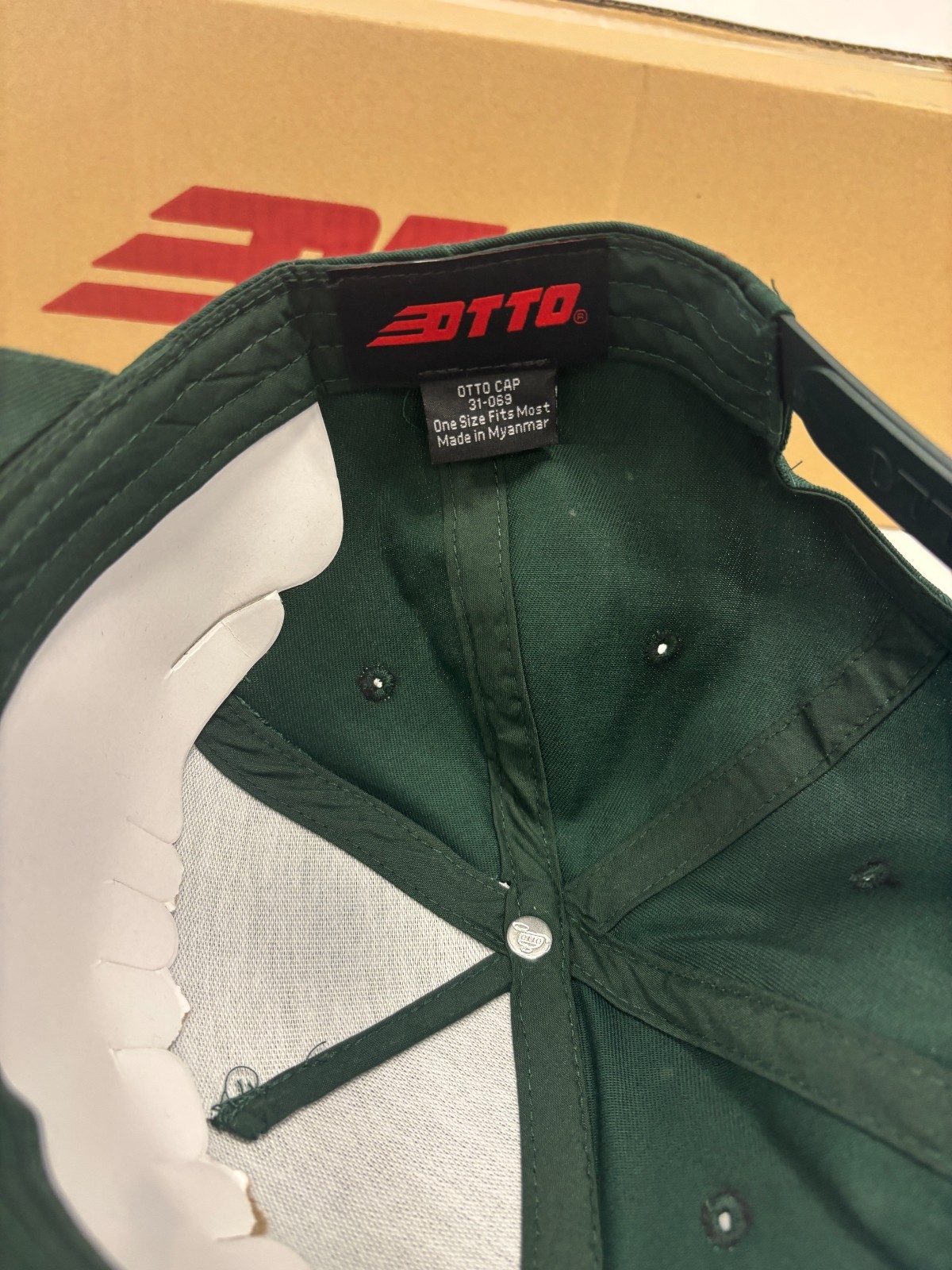 Otto Cap 31-069 Mid Profile Baseball Cap 5-Panel Snapback - Dark Green
