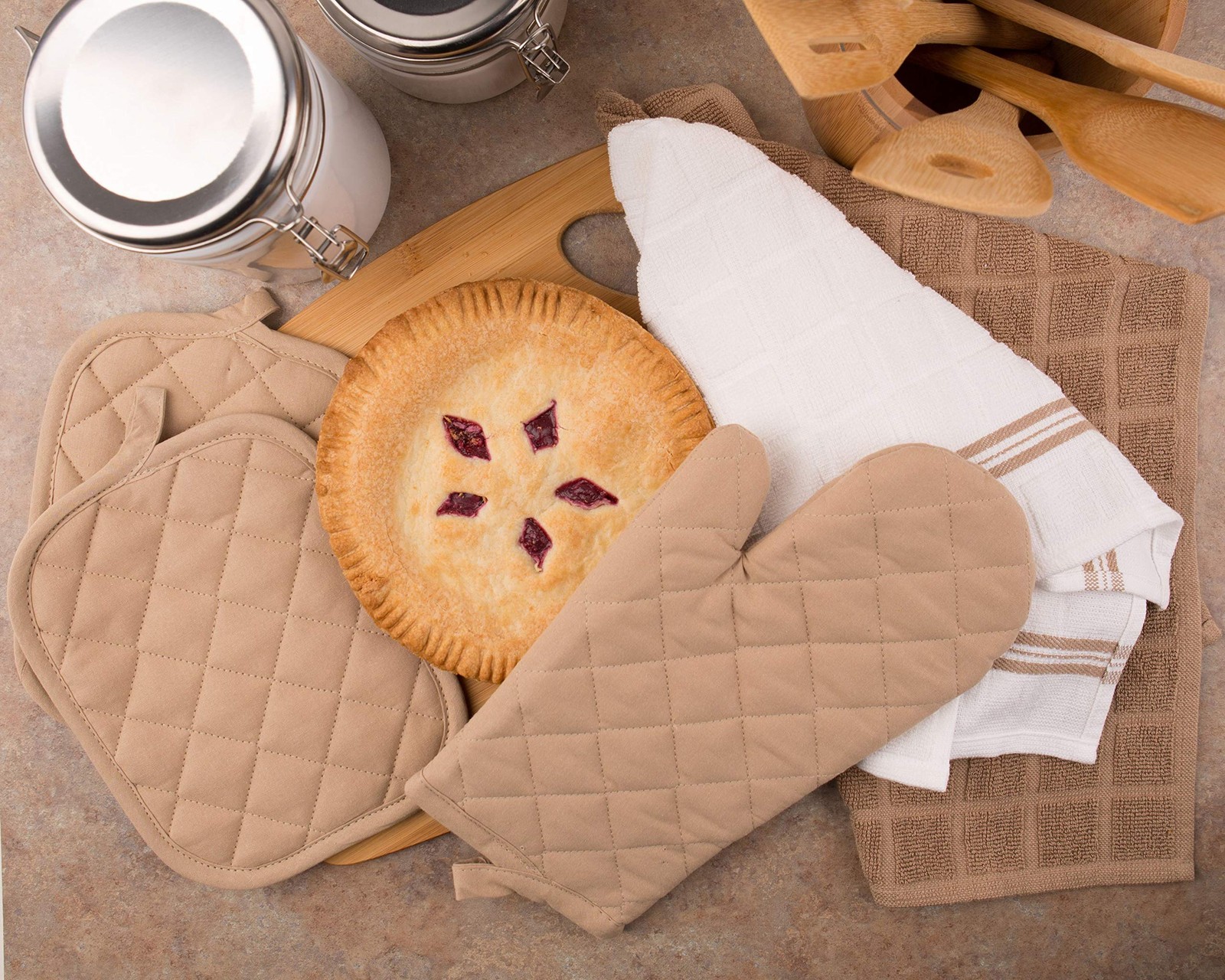 5 piece kitchen towel set (Brown Stone)