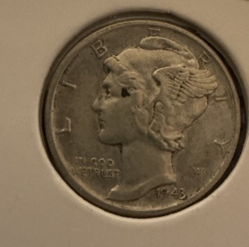 1943 Mercury Dime “IN COD WE TRUST” Mint Error 90% Silver Full Bands