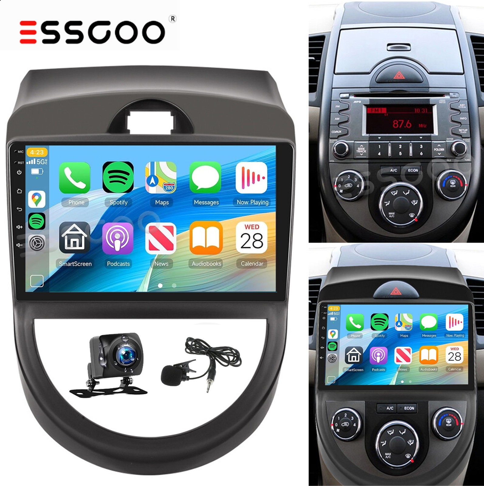 For KIA Soul 2010-2013 Car Stereo Radio Android 15 Apple Carplay GPS Navi WIFI