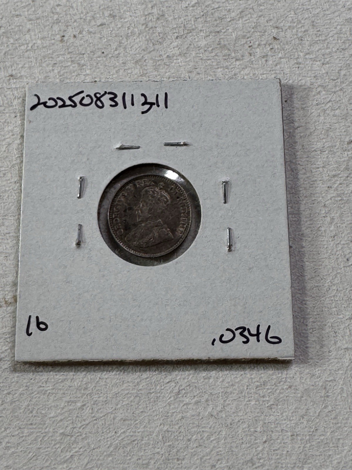 1911 Canada 5 Cents Small Silver Coin Cleaned