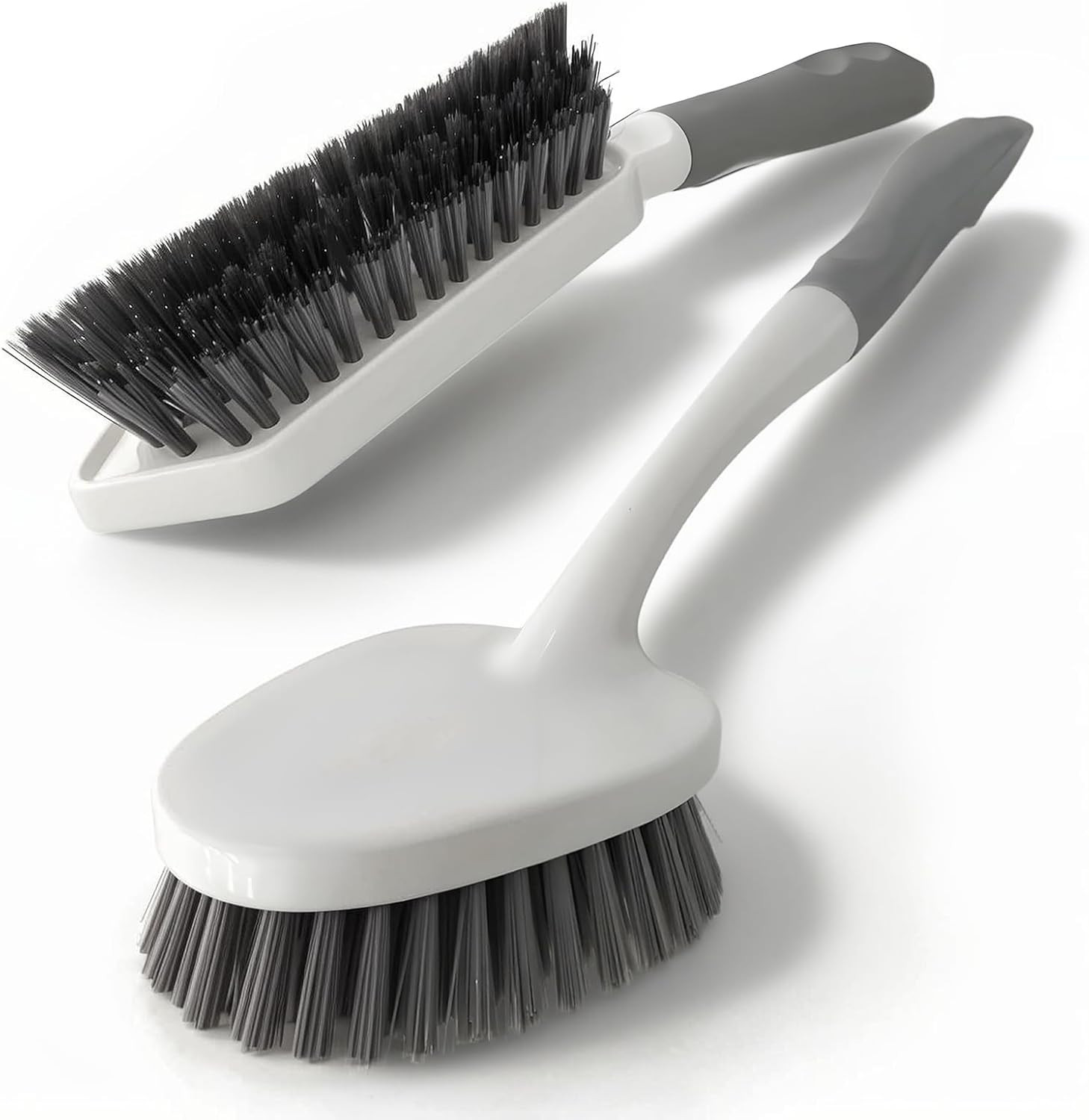 2 Pack Heavy Duty Scrub Brush Set with Hard Bristle, Cleaning Brush Designed for