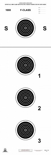 F-39 [F39] 100 Yard F-Class Mini-Palma Target Reduced from 1000 Yard, SHIPS FREE