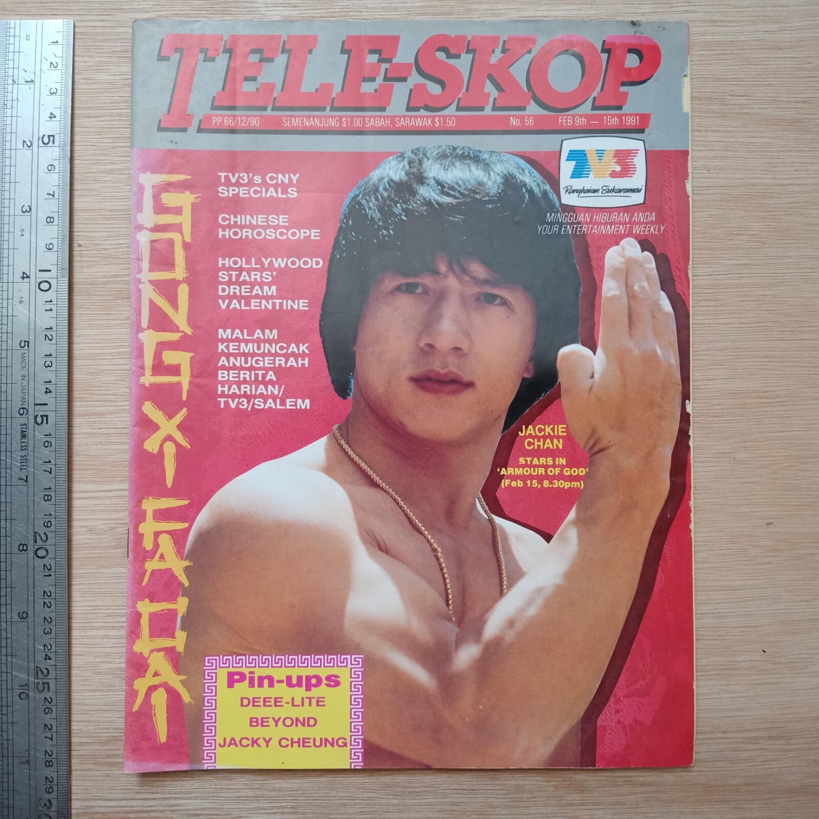 JACKIE CHAN Rare 1991 Malaysia Magazine TELE-SKOP#56 成龙 Hong Kong BEYOND