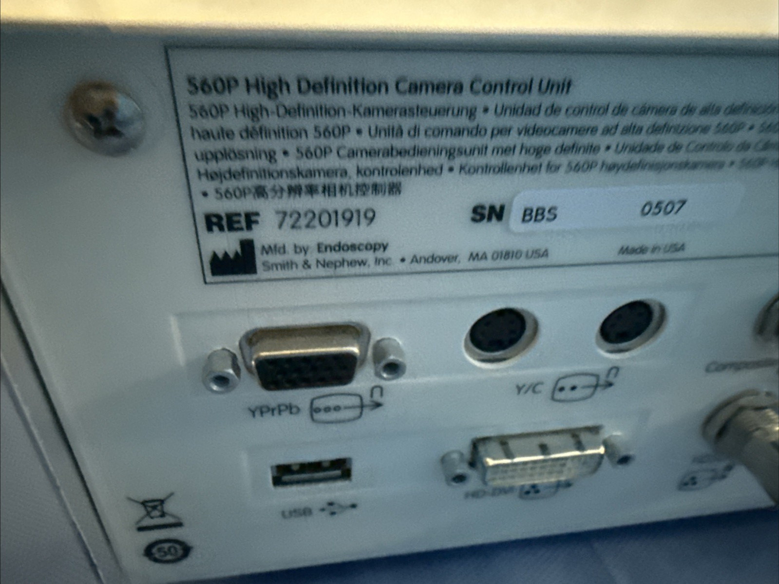 Smith and Nephew 560P HD camera system & LED3000 light source & camera head