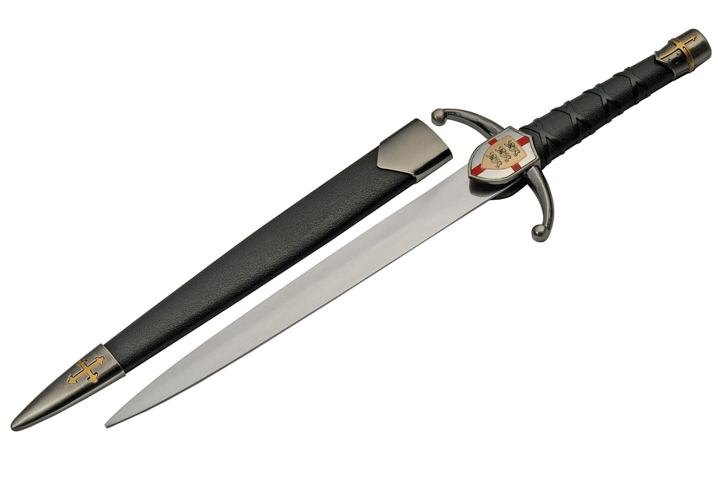 Dagger | 15" Overall Ceremonial English Flag Royal Crusader Knight - NO EDGE