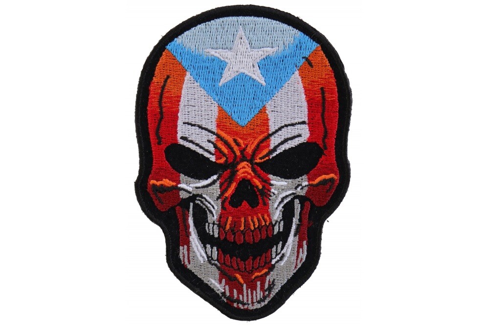 PUERTO RICAN FLAG PUNISHER SKULL EMBROIDERED IRON ON PATCH**FREE SHIPPING**